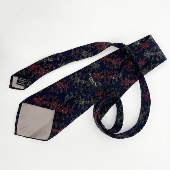 Vintage Christian Dior Silk Tie Navy - Picture 4 of 6